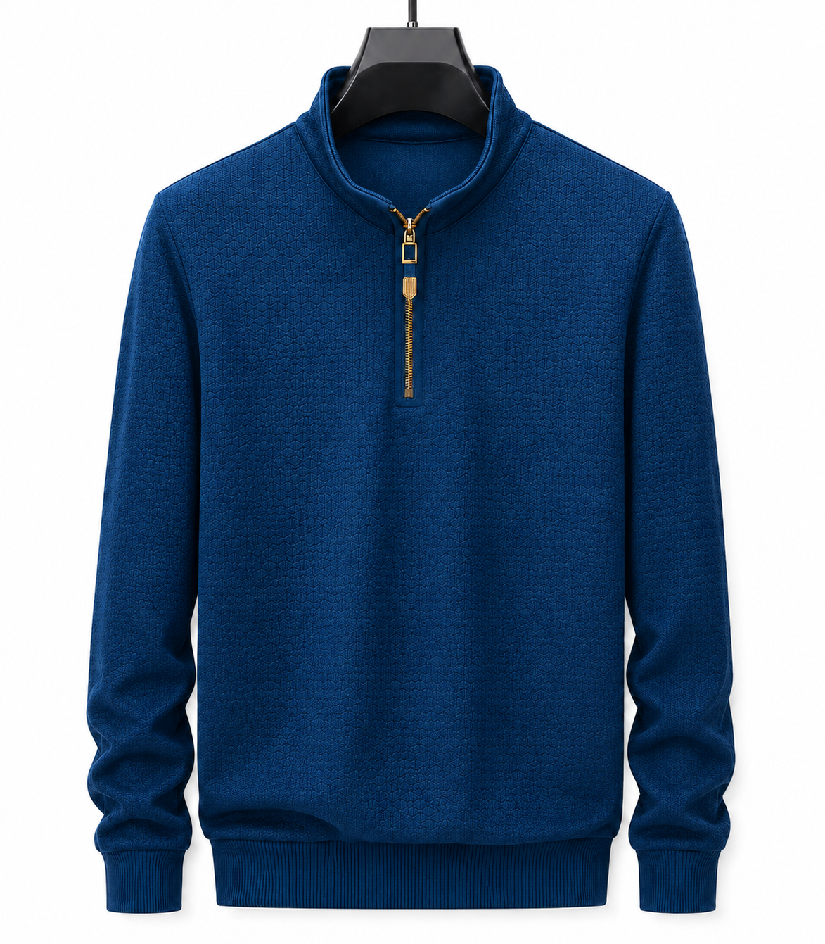 Men’s Stand-Up Collar Half-Zip Sweater – Premium Thick Knit Style