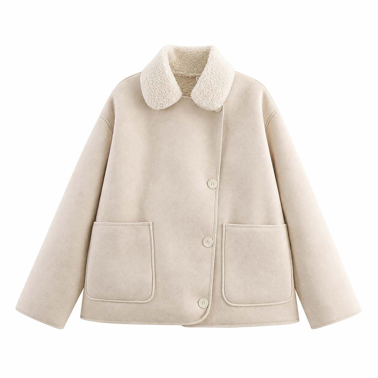 Men’s Premium Leather Winter Coat with Plush Collar – Refined Urban Style