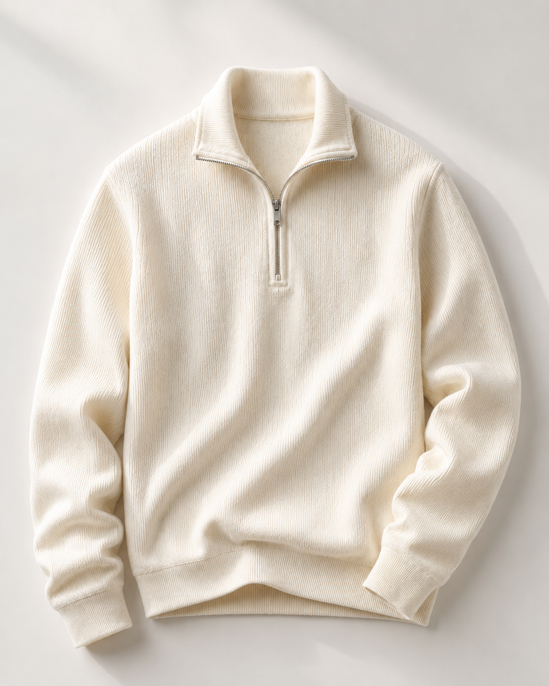 Half-Zip Ribbed Knit Sweater