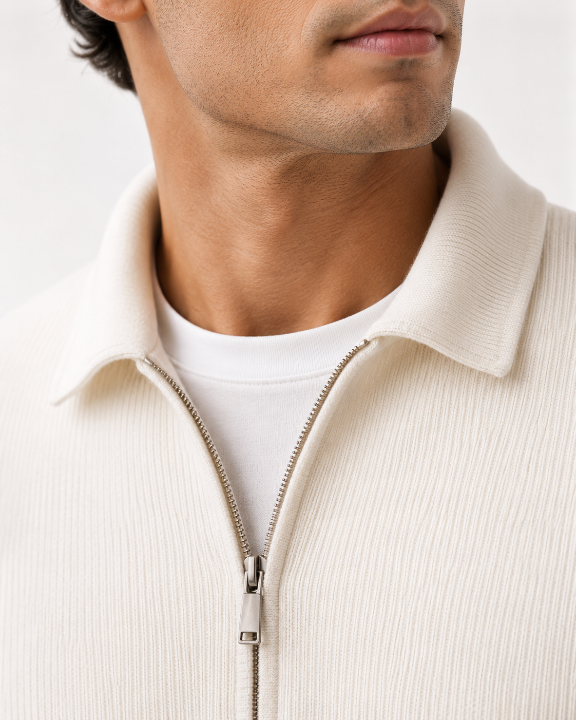 Men’s Half-Zip Ribbed Knit Sweater – Premium Minimalist Winter Style