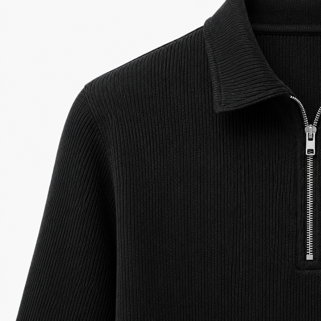 Men’s Half-Zip Ribbed Knit Sweater – Premium Minimalist Winter Style