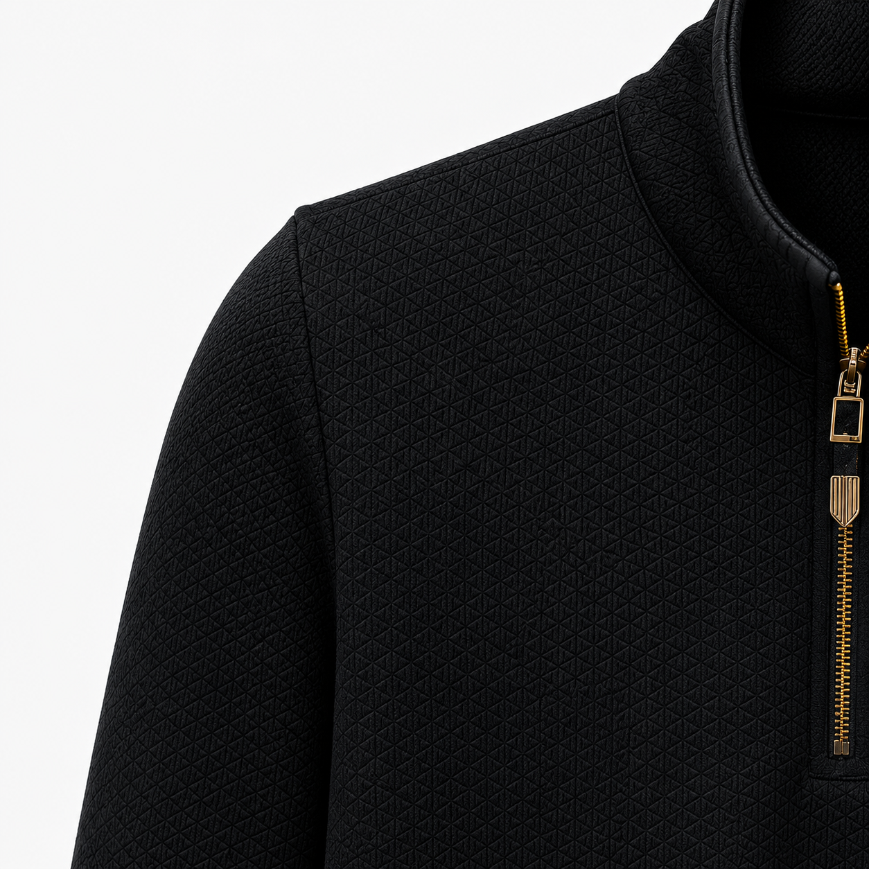Men’s Stand-Up Collar Half-Zip Sweater – Premium Thick Knit Style